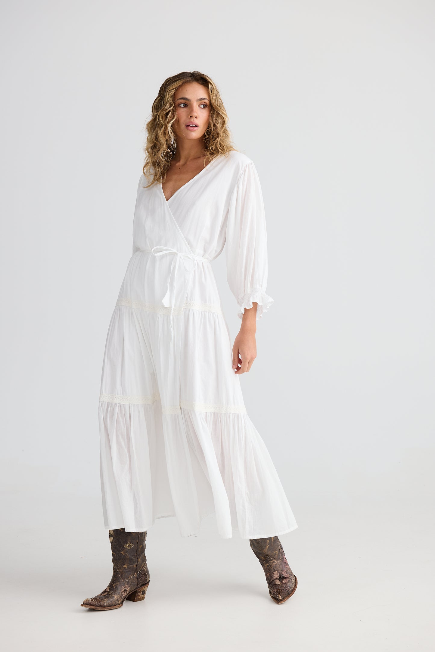 Talisman Lunar Wrap Dress White