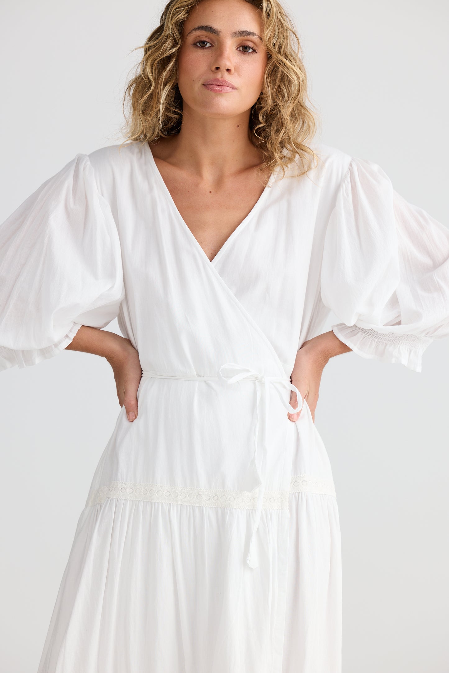 Talisman Lunar Wrap Dress White