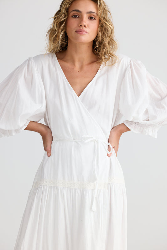 Talisman Lunar Wrap Dress White