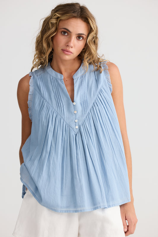 Talisman Sprite Sleeveless Top Chambray Blue