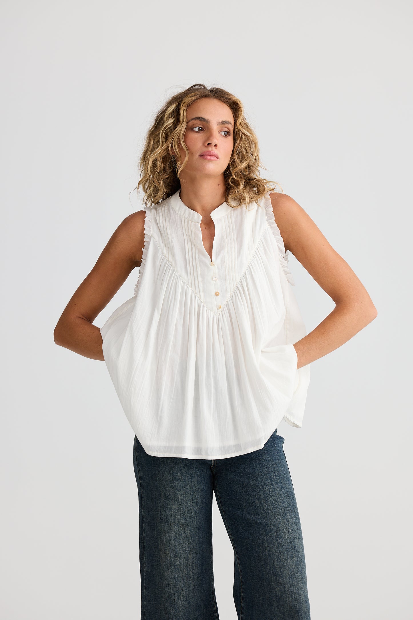 Talisman Sprite Sleeveless Top White