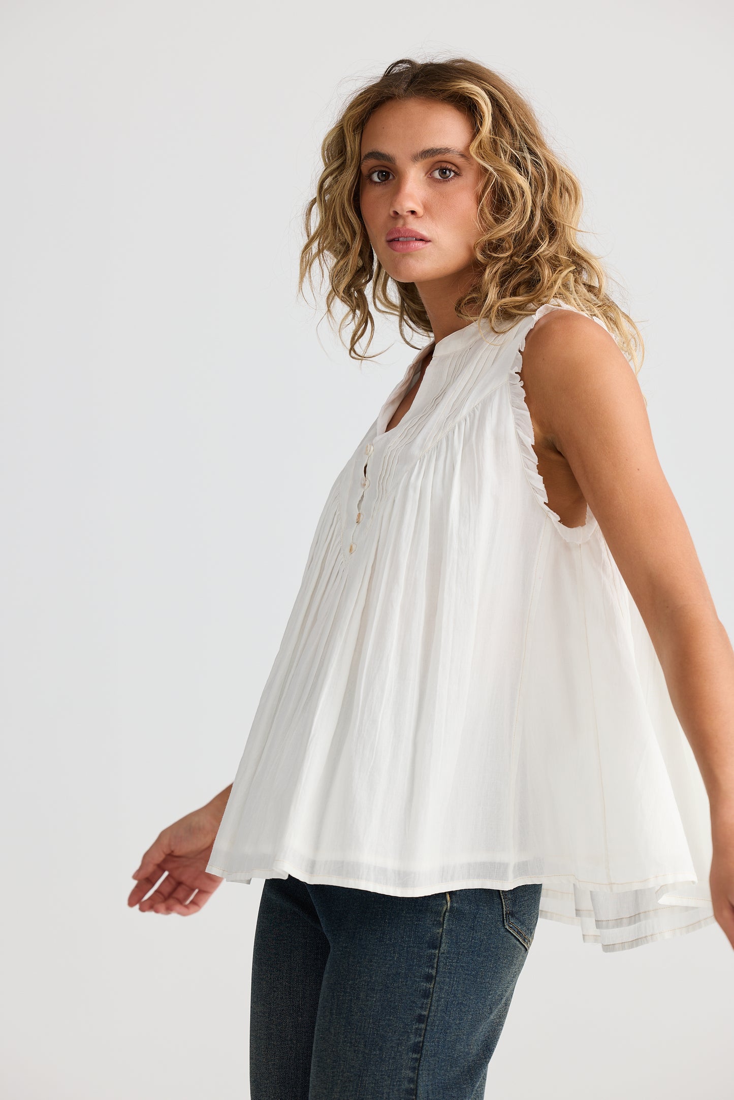Talisman Sprite Sleeveless Top White