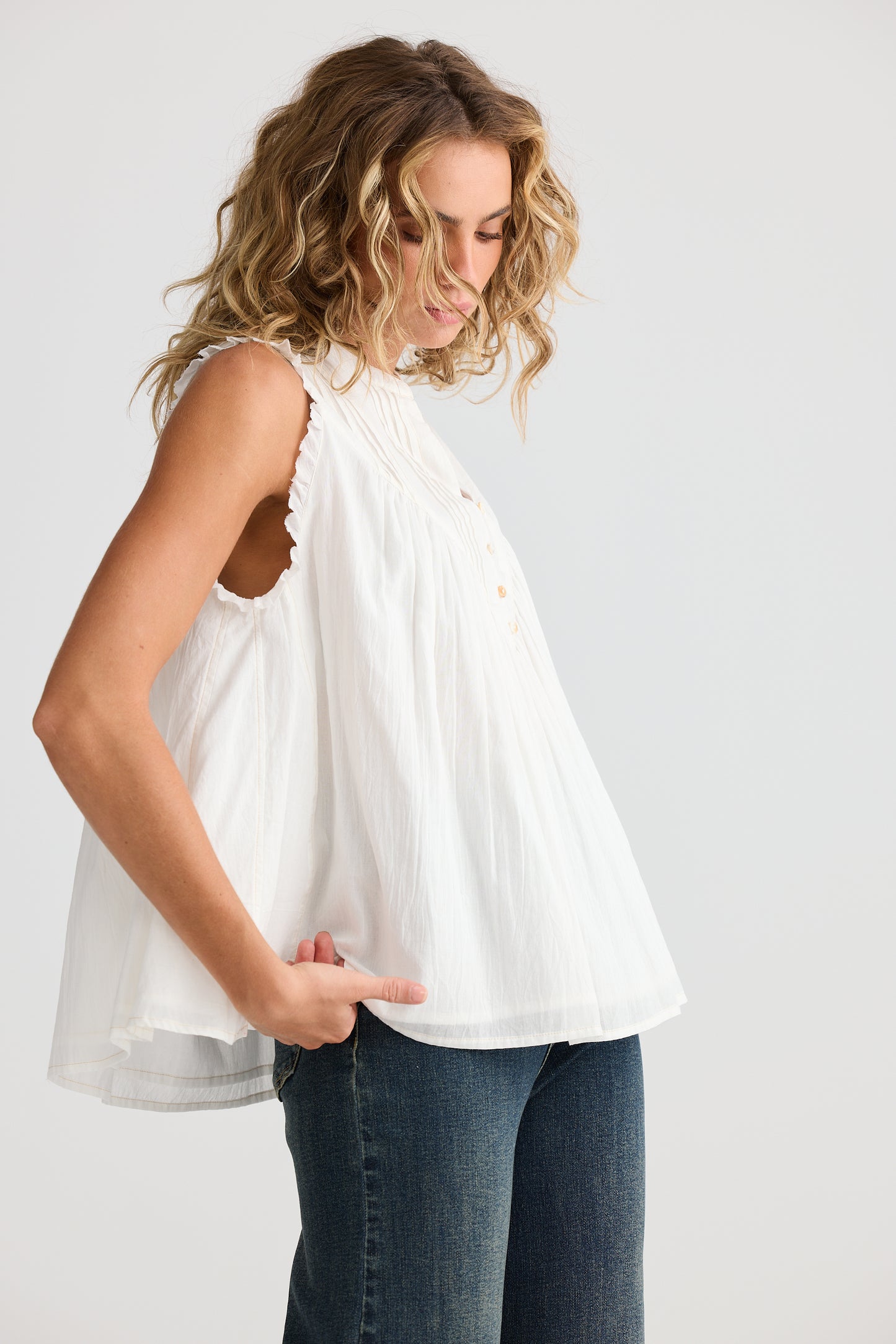 Talisman Sprite Sleeveless Top White