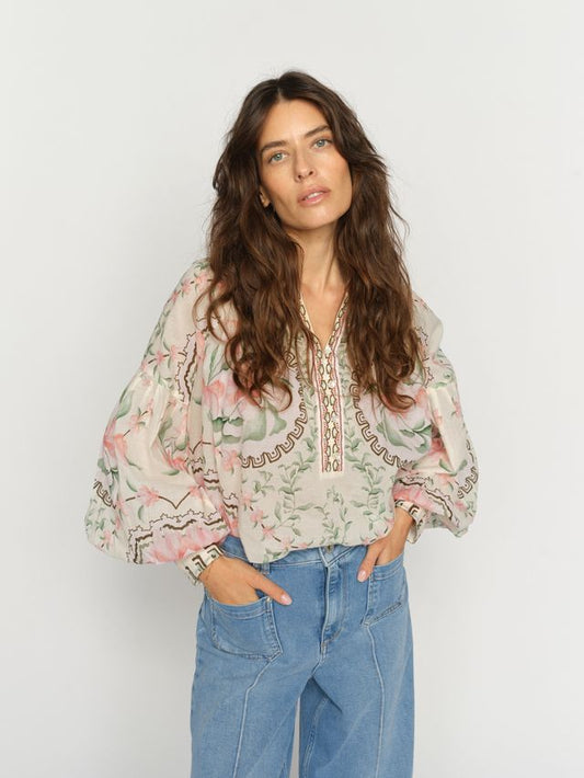 Mos Mosh Wylde Orchid Blouse Turf Green