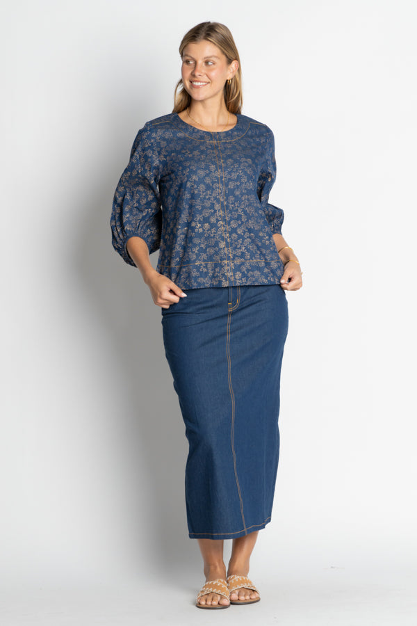 Ibisa Amarillo Top Gold Print