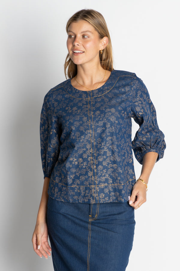 Ibisa Amarillo Top Gold Print
