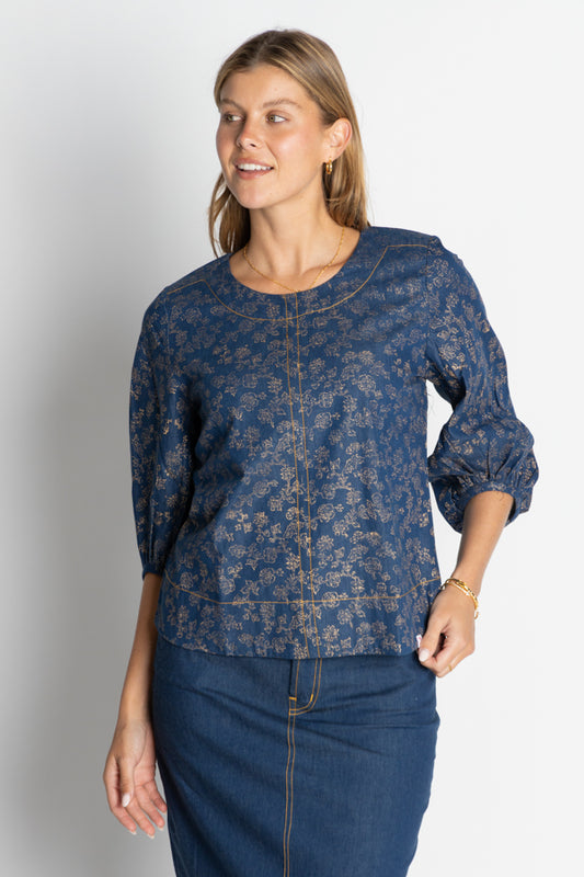 Ibisa Amarillo Top Gold Print