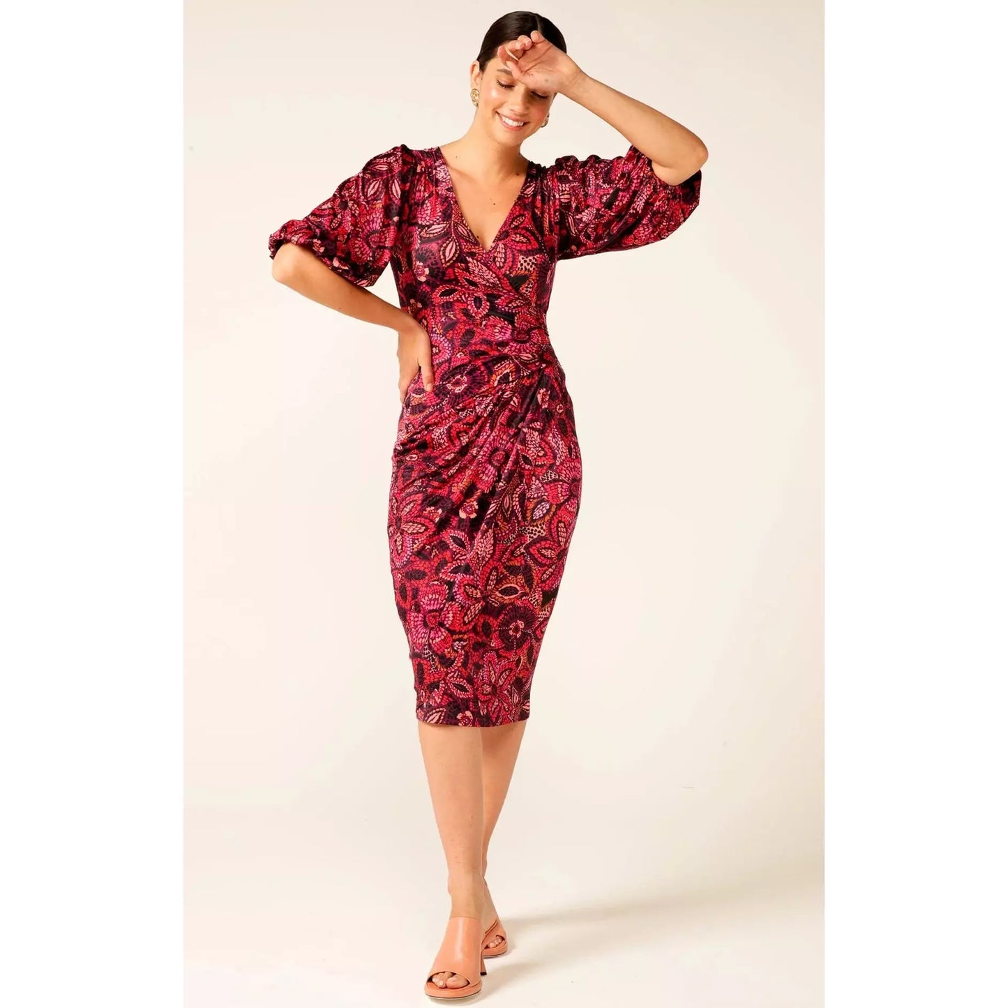 Sacha Drake Crown Ruby Faux Wrap Dress