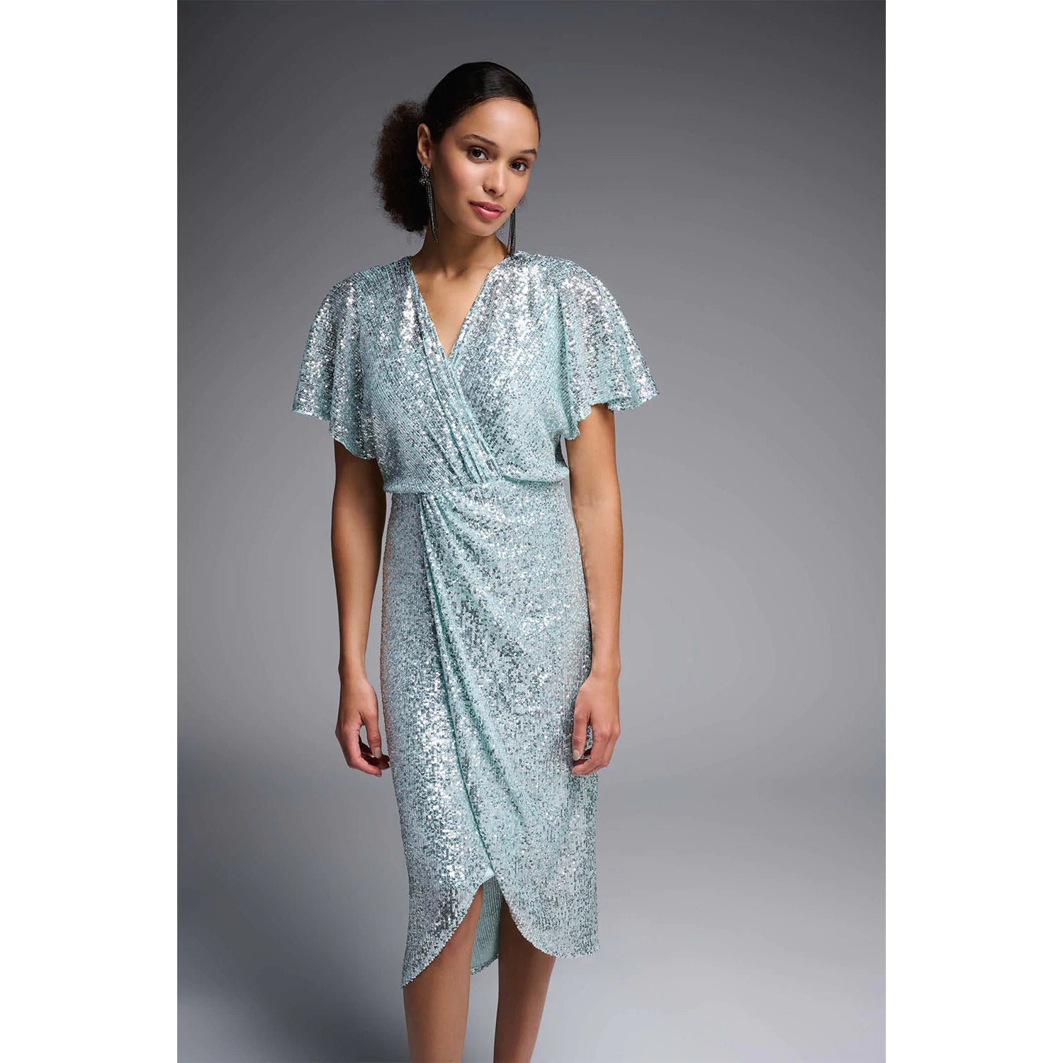 Joseph Ribkoff Sequin Dress Style 231760 | Silver