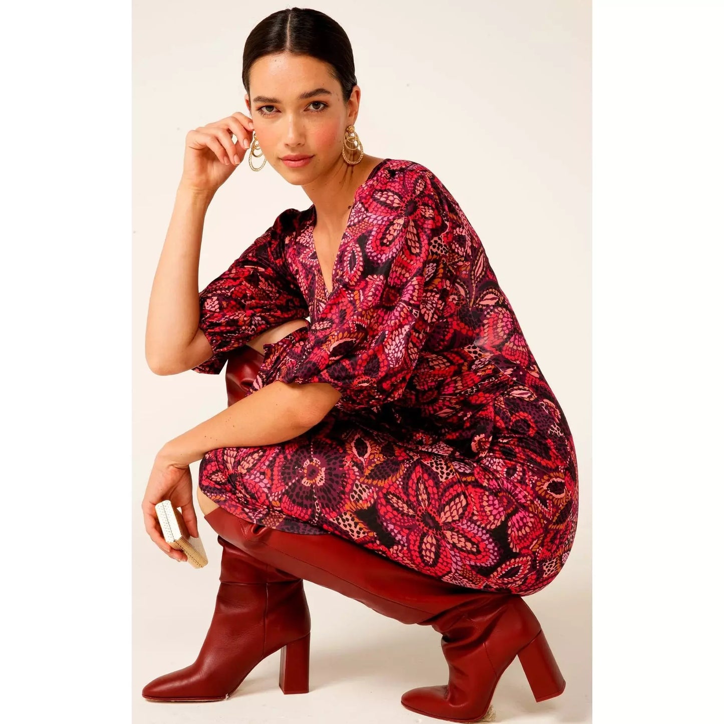 Sacha Drake Crown Ruby Faux Wrap Dress