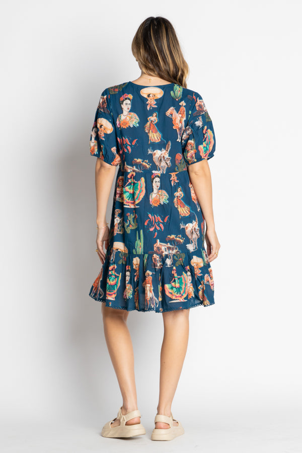 Lula Life Arriba Dress Navy