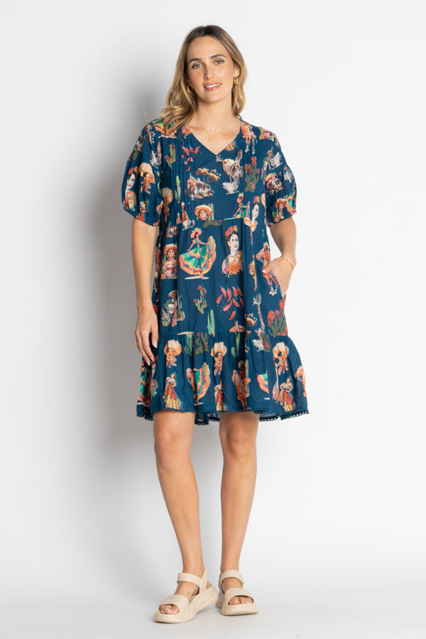 Lula Life Arriba Dress Navy