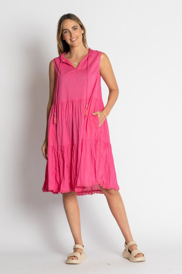 Lula Life Celeste Slvless Dress Pink