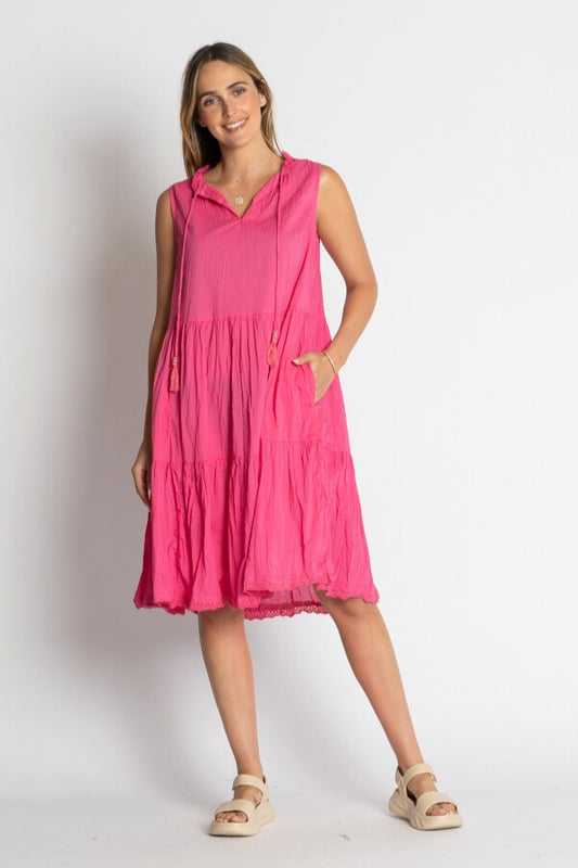 Lula Life Celeste Slvless Dress Pink