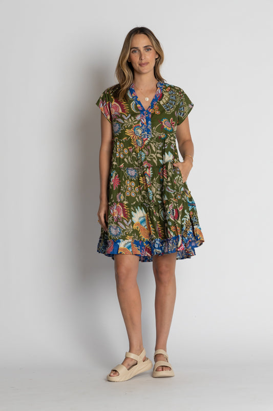 Lula Life Nandita Dress Olive