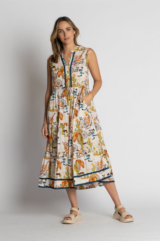 Lula Life Prairie Slvless Midi White