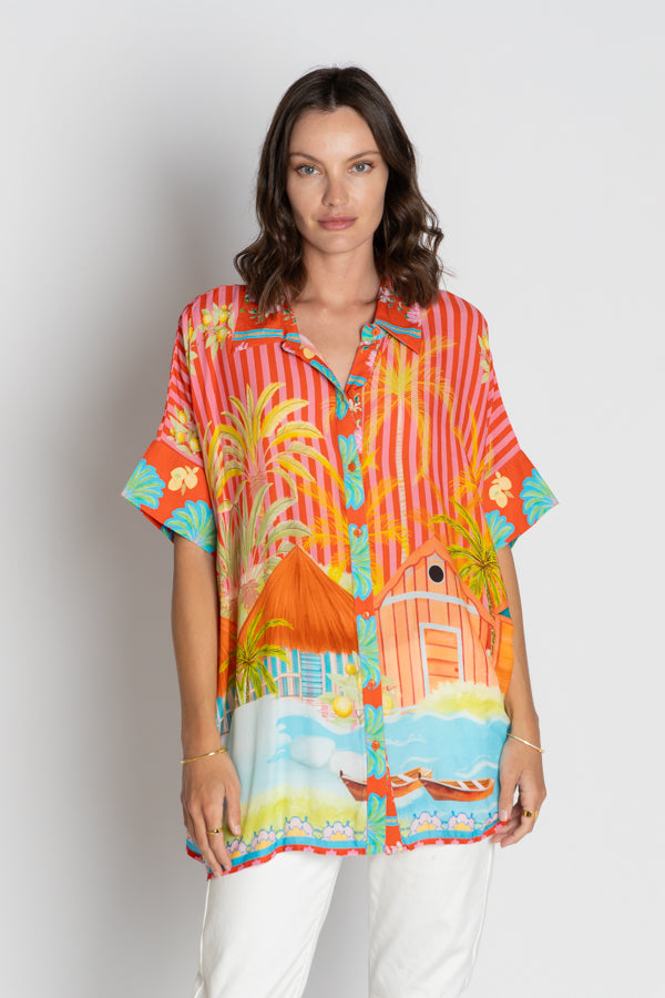 Lula Soul Mardiva Kaftan Shirt Melon