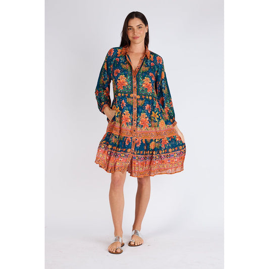 Lula Soul Miller Tiered Dress Navy