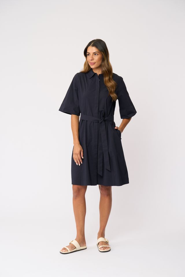 Foil Stitch Savy Dress True Navy