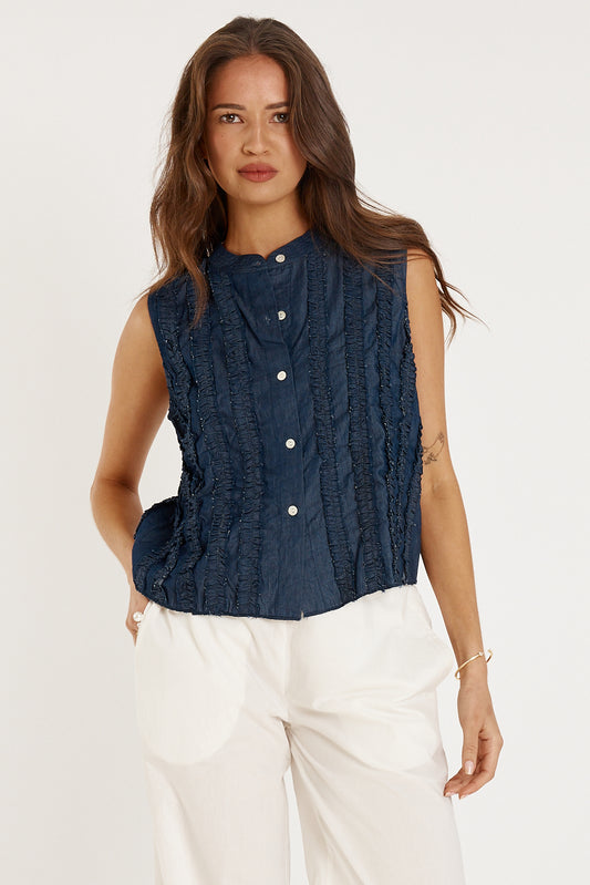 Rubyyaya Camargue Denim Top Denim