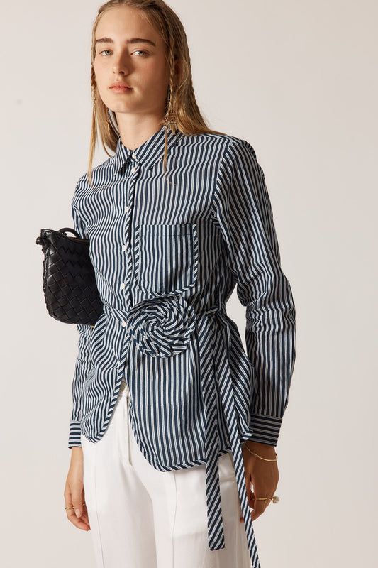 Rubyyaya Countryside Rose Top Navy