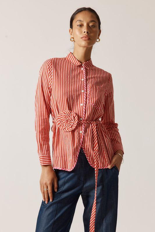 Rubyyaya Countryside Rose Top Red