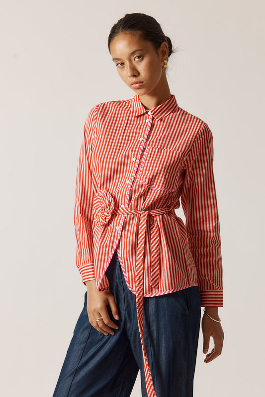 Rubyyaya Countryside Rose Top Red