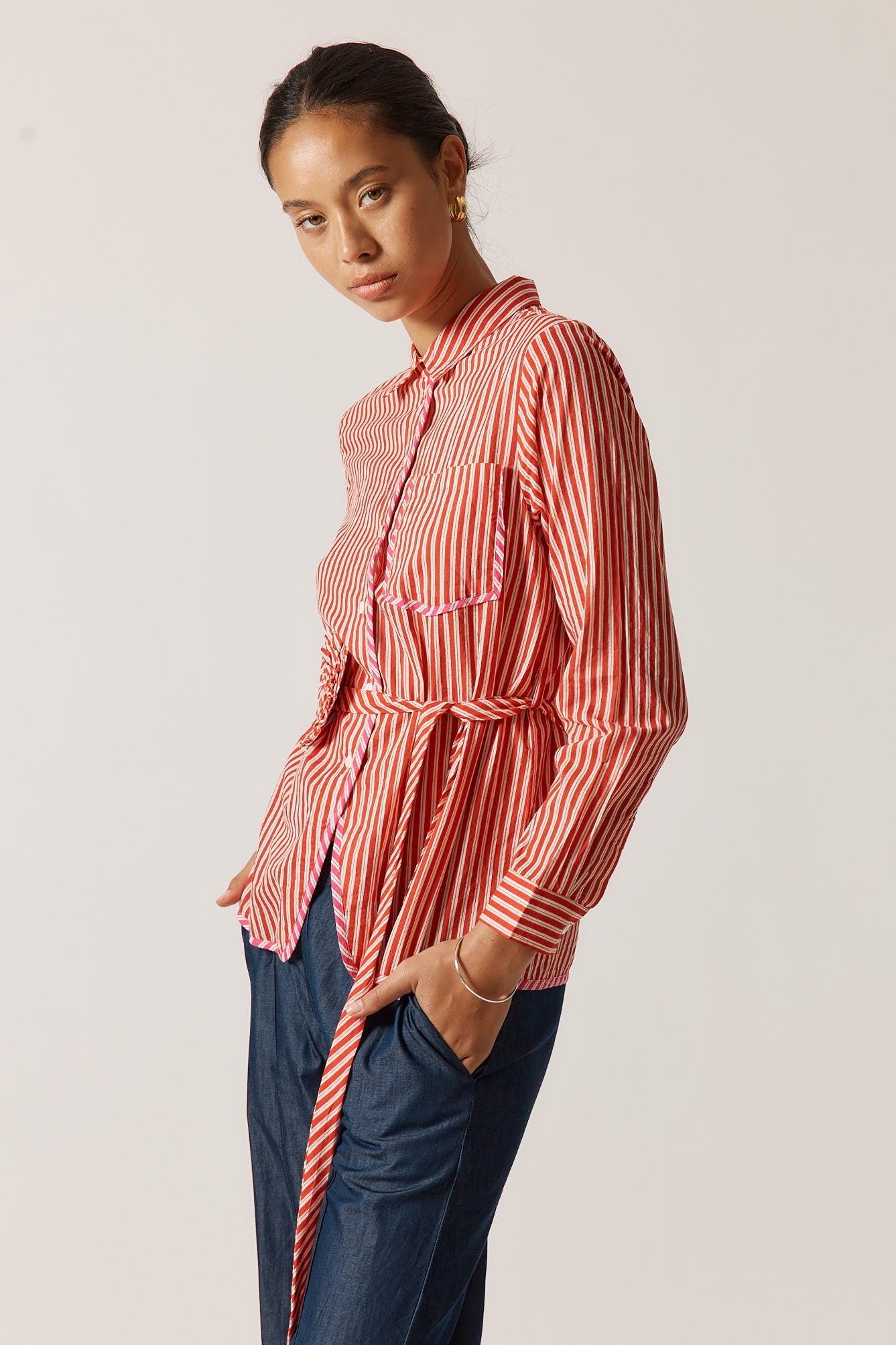 Rubyyaya Countryside Rose Top Red