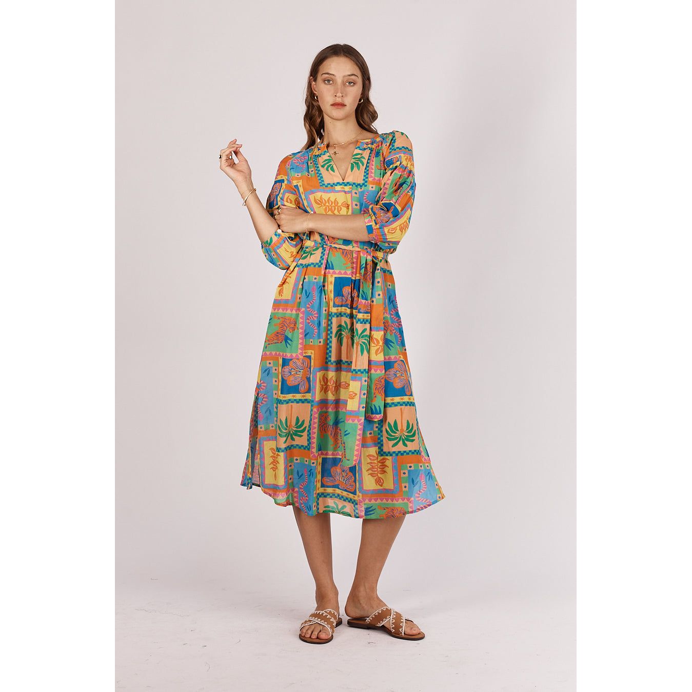 Ruby yaya COWGIRL KAFTAN (GREEN OR NATURAL)