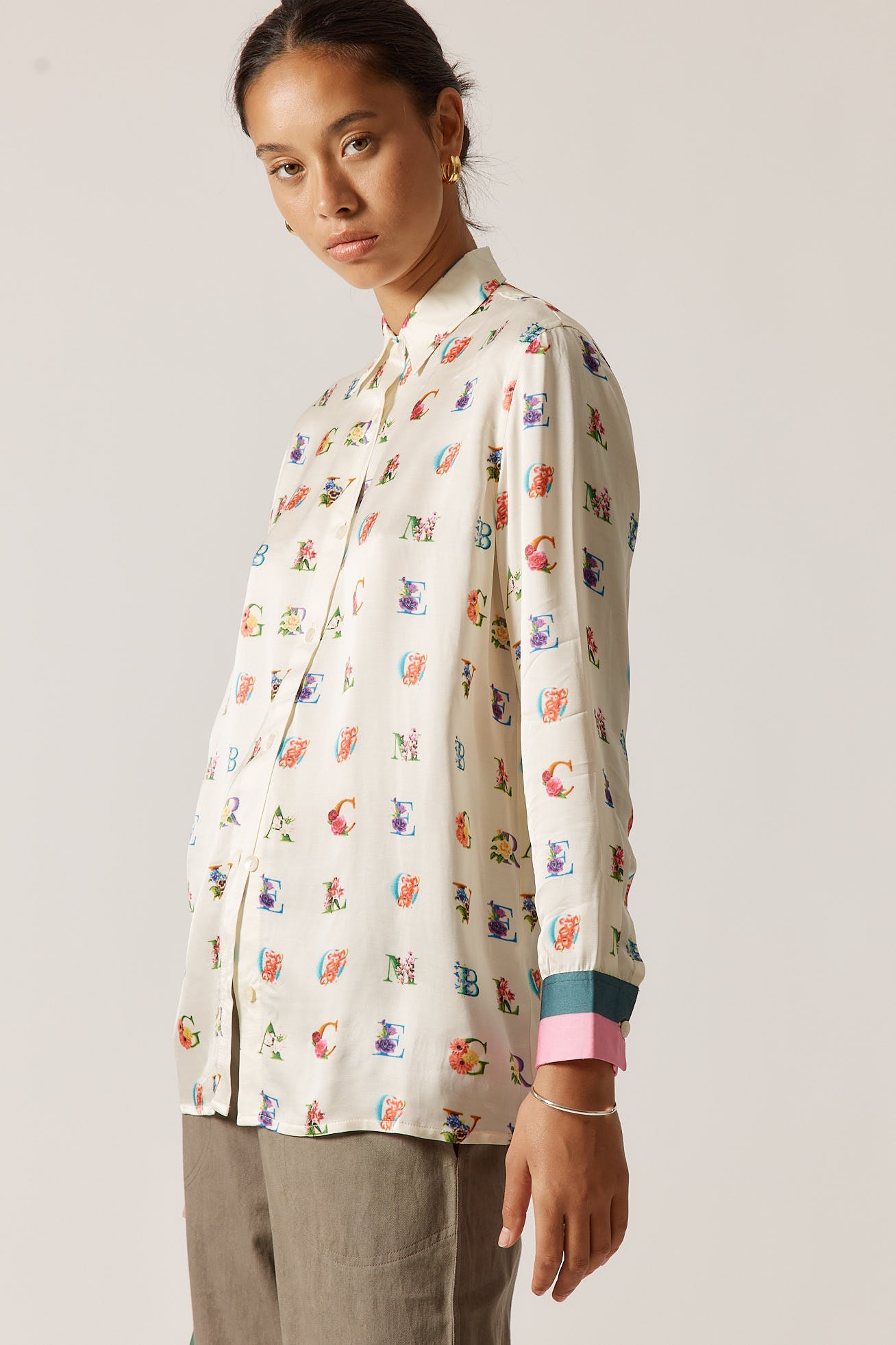 Rubyyaya Love Bloom Shirt Cream