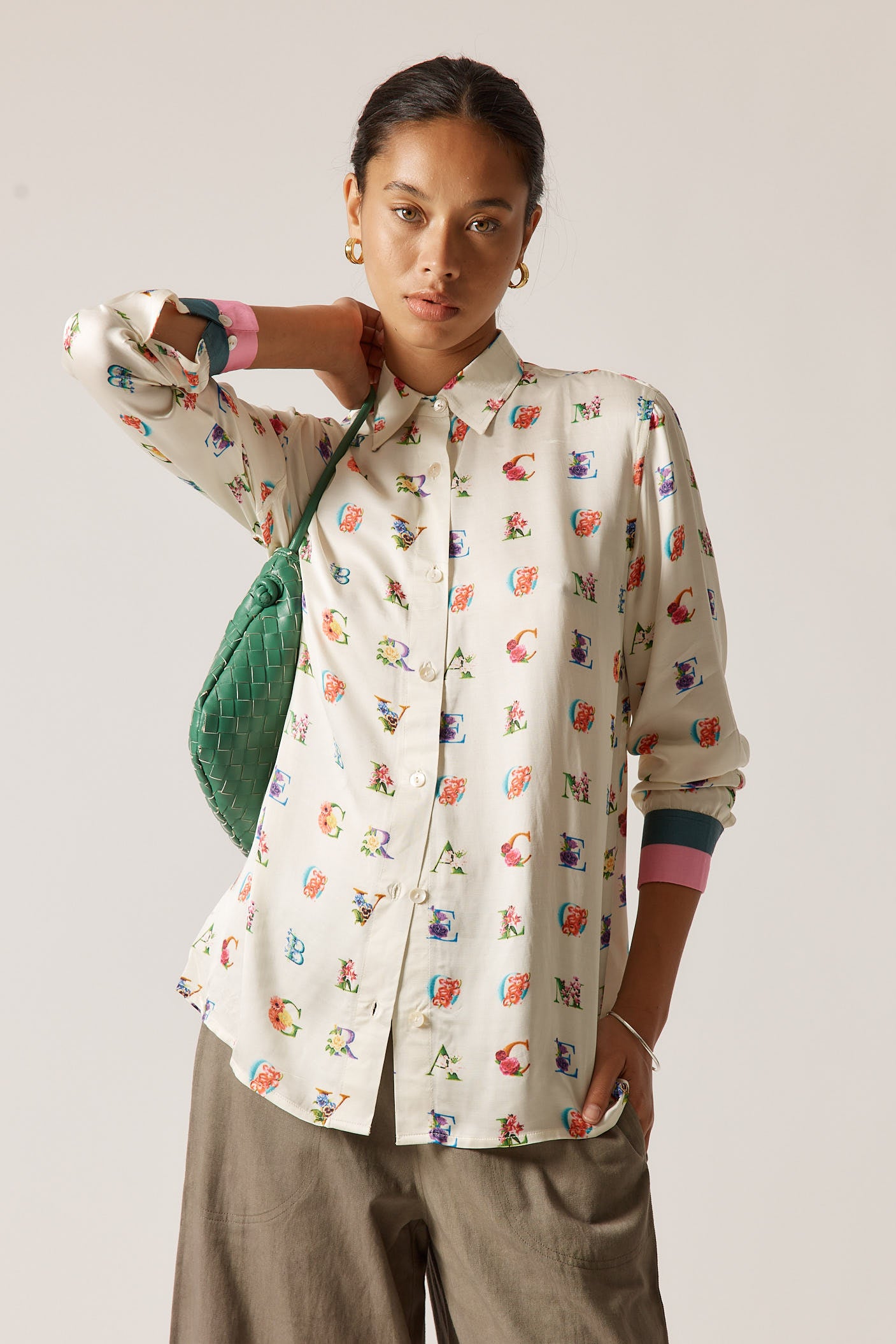 Rubyyaya Love Bloom Shirt Cream