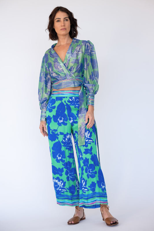 Rubyyaya Sunrise Wrap Shirt Blue