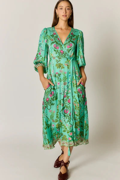 Rubyyaya Tatiana Wrap Dress Green