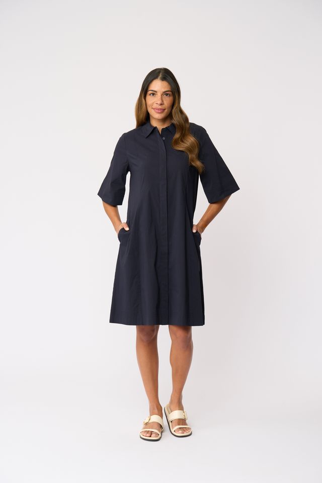 Foil Stitch Savy Dress True Navy