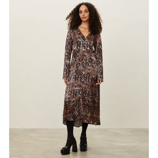 Odd Molly Susanna Long Dress Deep Asphalt