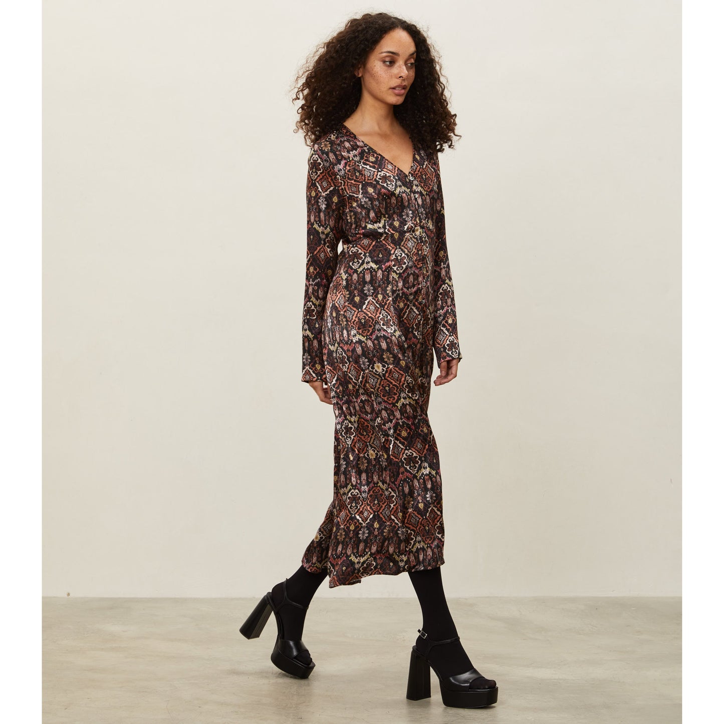 Odd Molly Susanna Long Dress Deep Asphalt
