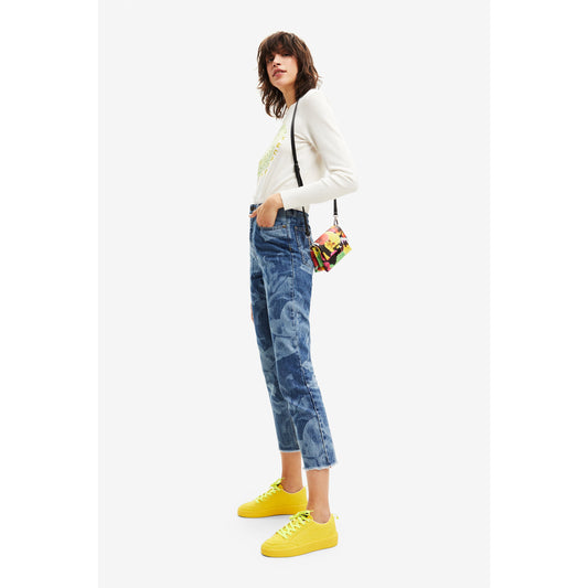Desigual Denim Cropped Trousers  22WWDD20