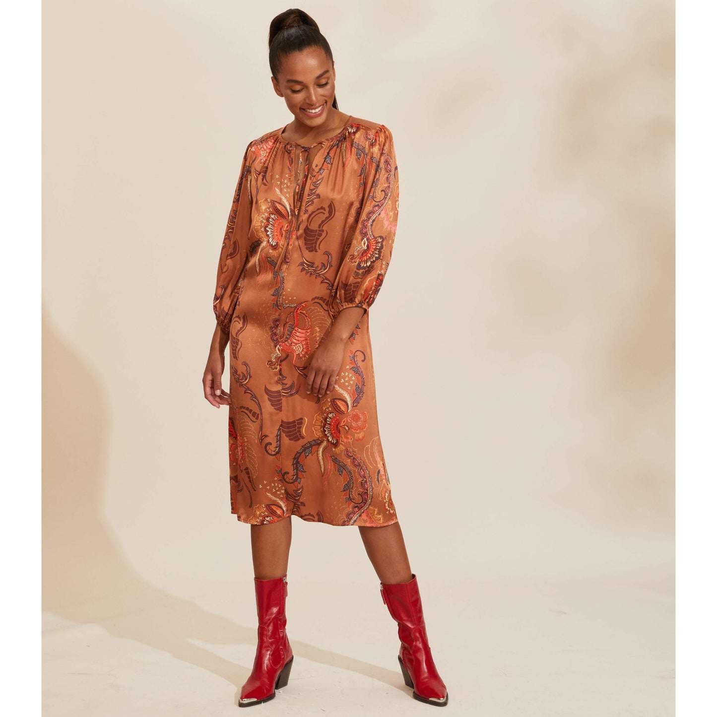 Odd Molly Still Smiling Coconut Brown Dress