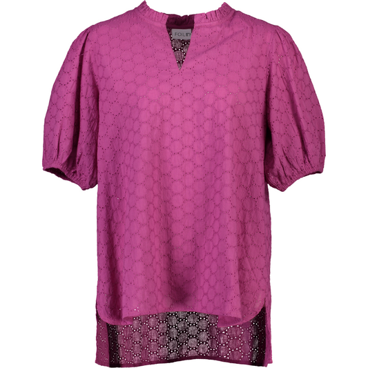 Foil Holey Moley Blouse Orchid