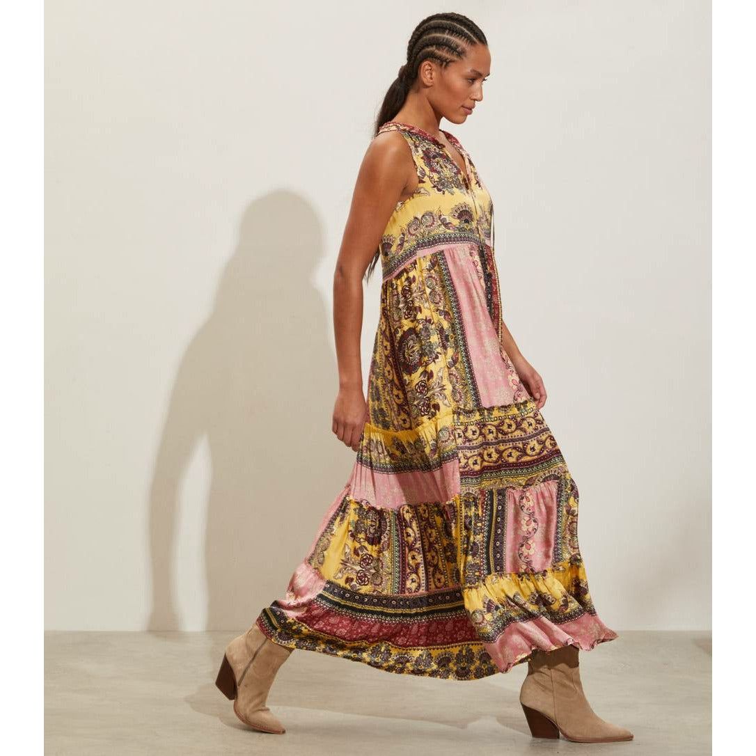Odd Molly Robyn Long Dress - Multi Yellow