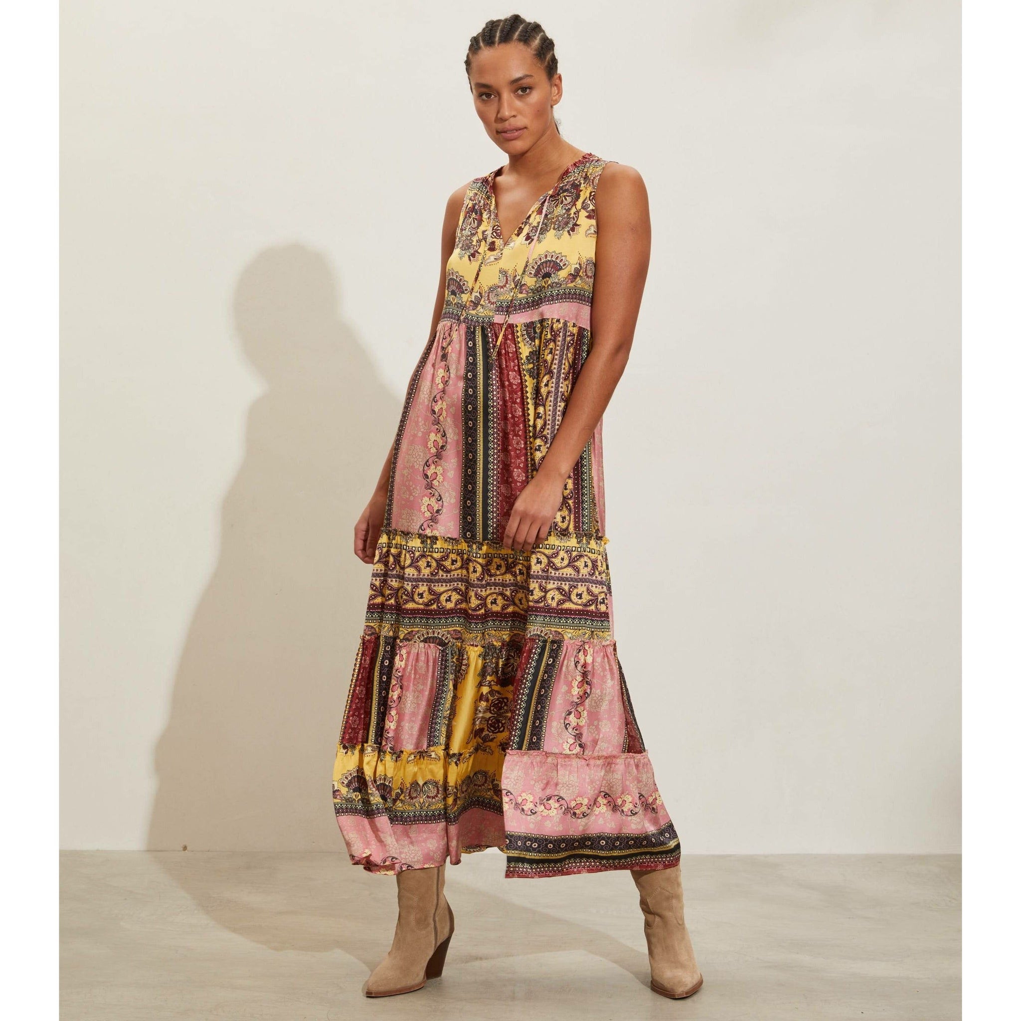 Odd Molly Robyn Long Dress Multi Yellow ChantillyLaceBoutique