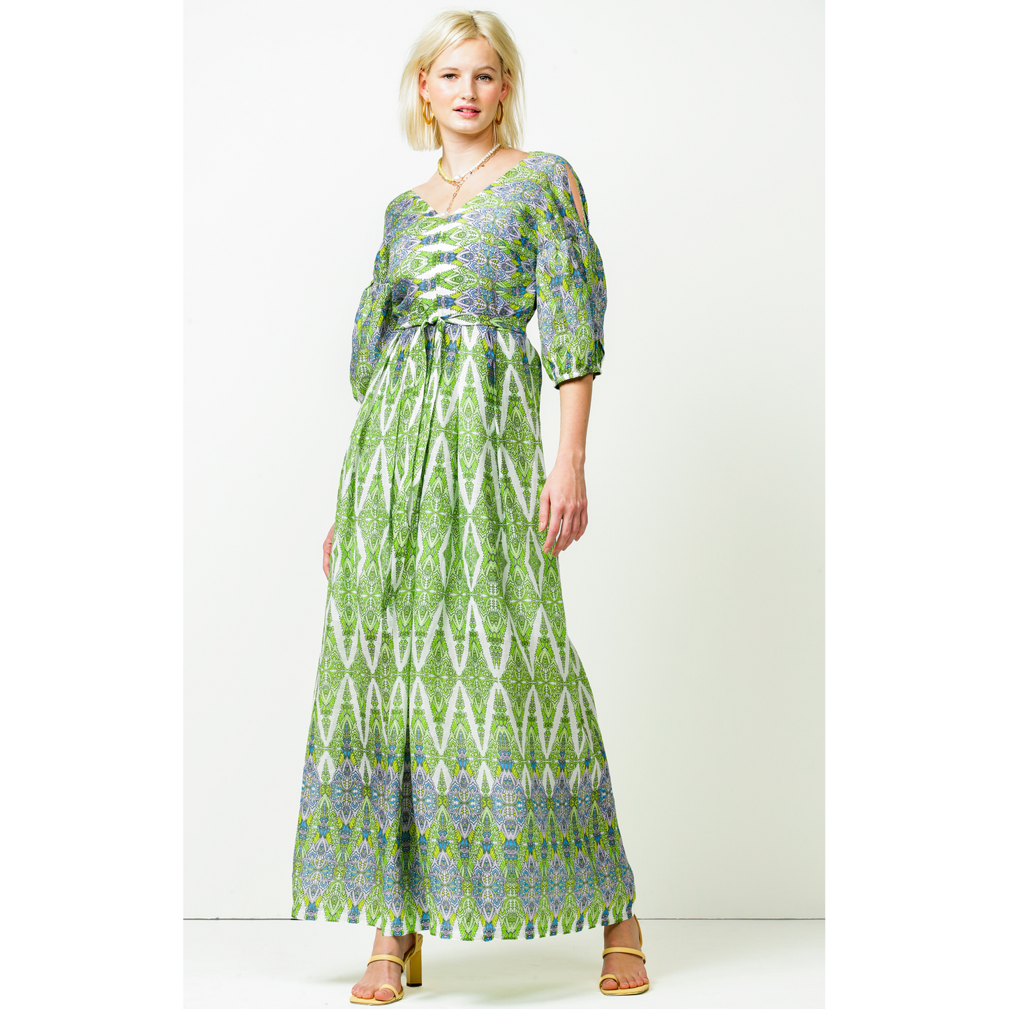 Sacha Drake Dandelion Floats Maxi Dress Lime/Lavender
