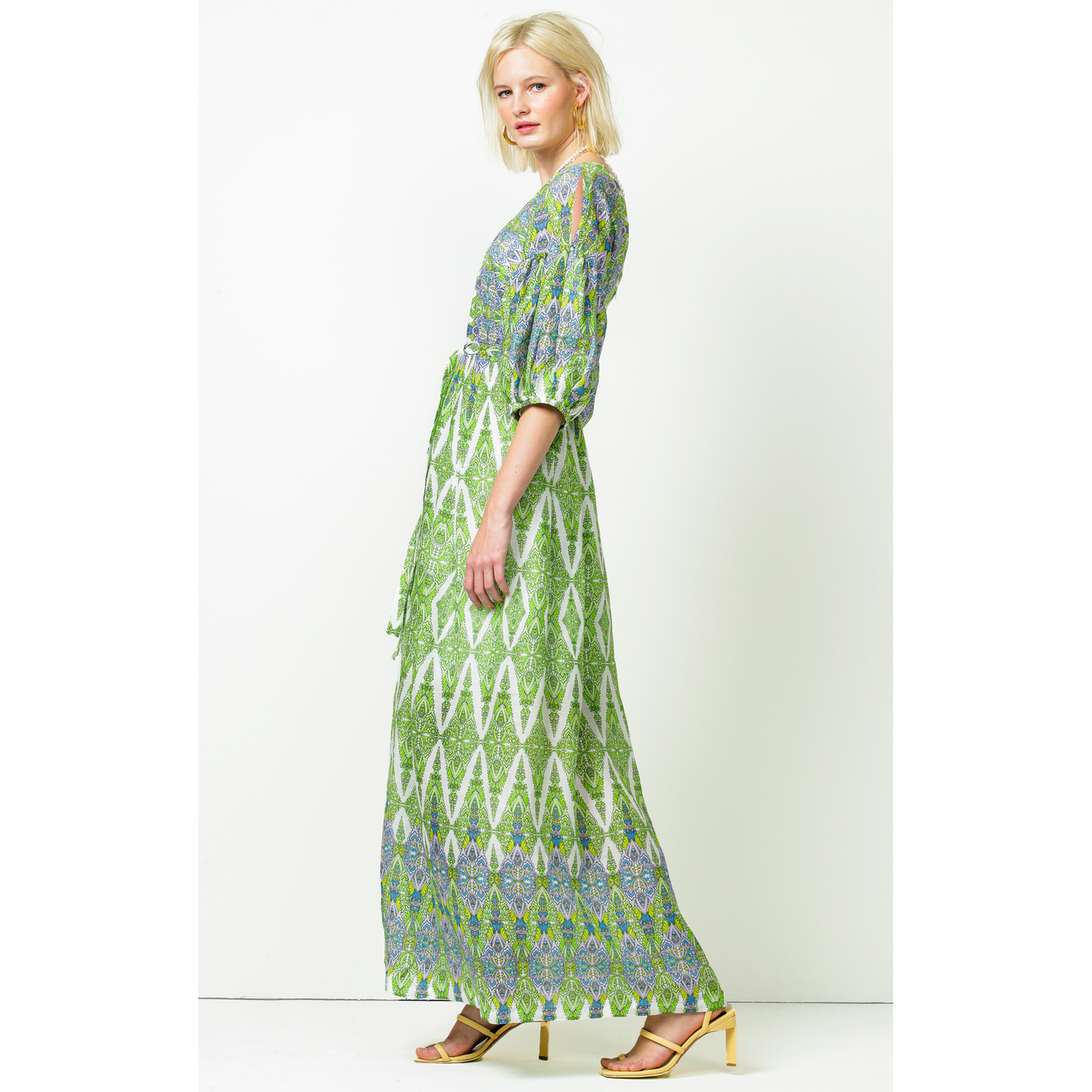 Sacha Drake Dandelion Floats Maxi Dress Lime/Lavender