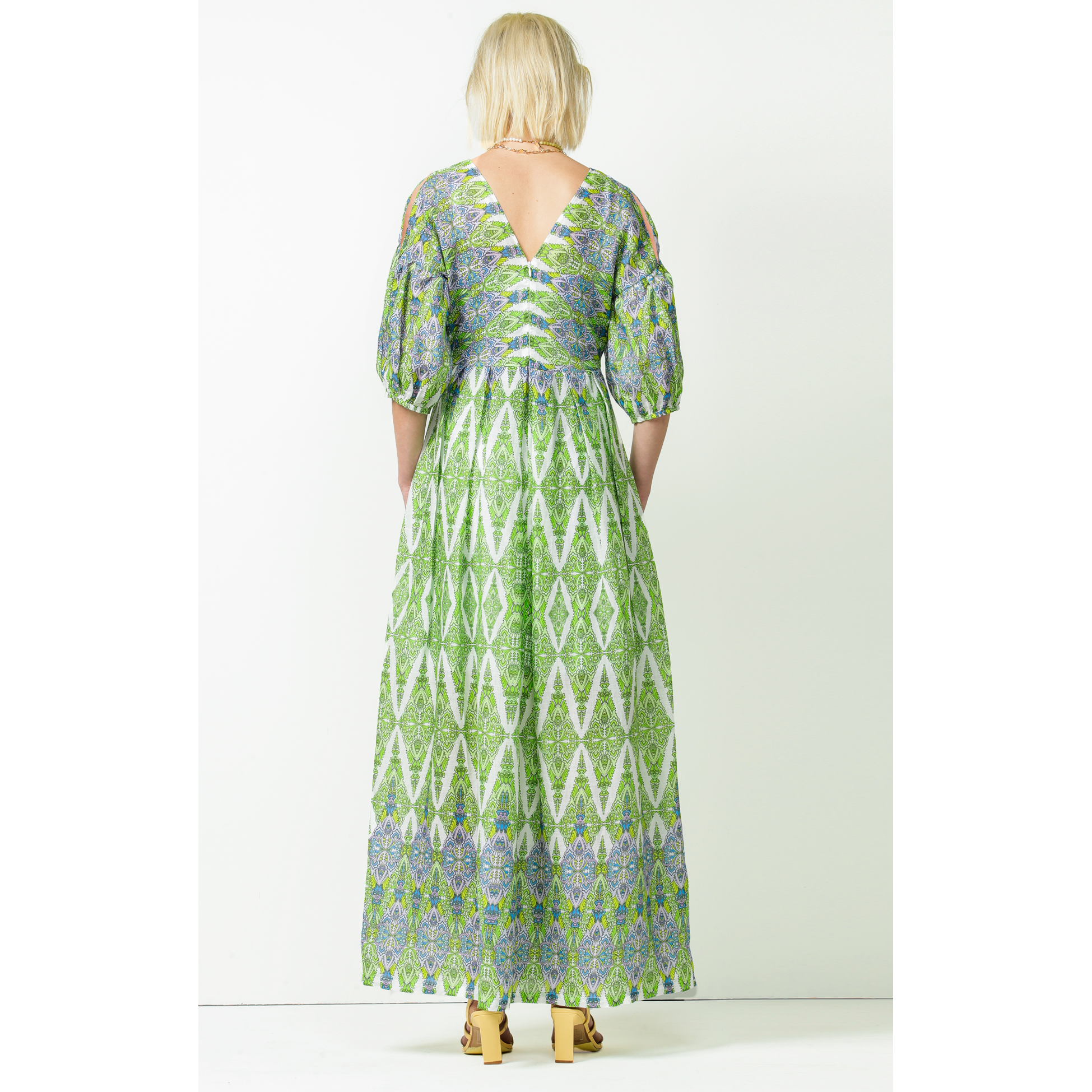 Sacha Drake Dandelion Floats Maxi Dress Lime/Lavender