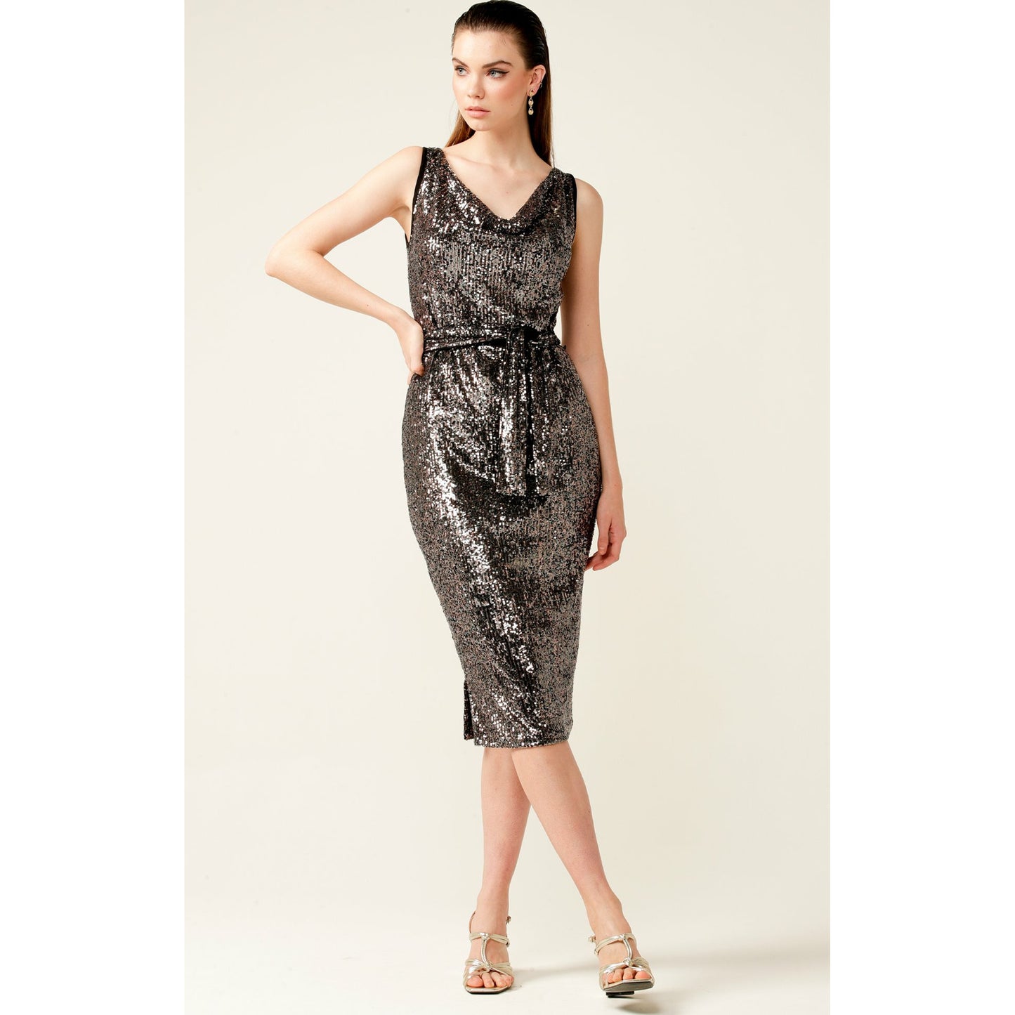 Sacha Drake Martinique Reversable Dress Bronze Sequin