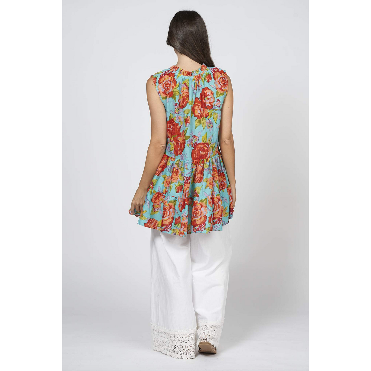 NAUDIC MABEL TOP SPRING ROSE AQUA