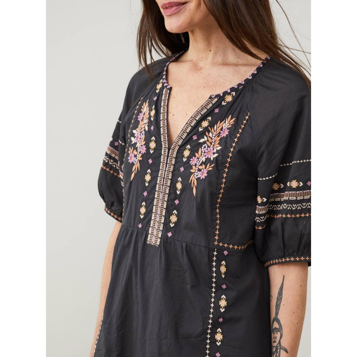 Odd Molly Amira Short Dress Deep Asphalt