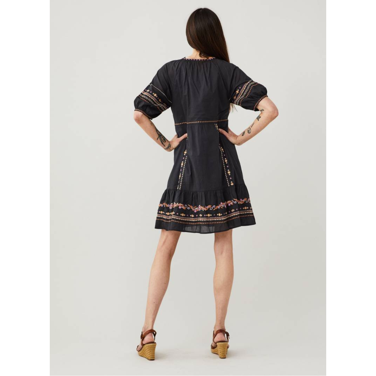 Odd Molly Amira Short Dress Deep Asphalt