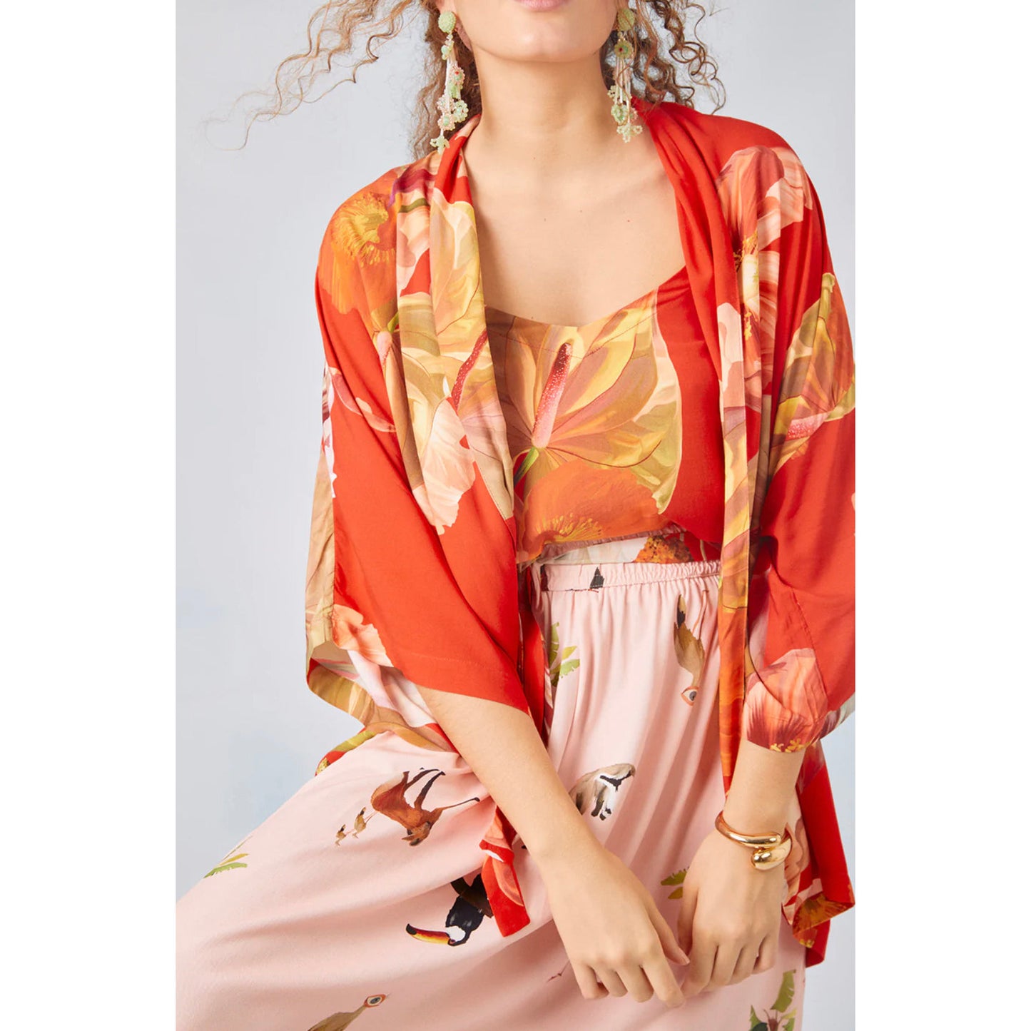 Benta Kimono Red Floral