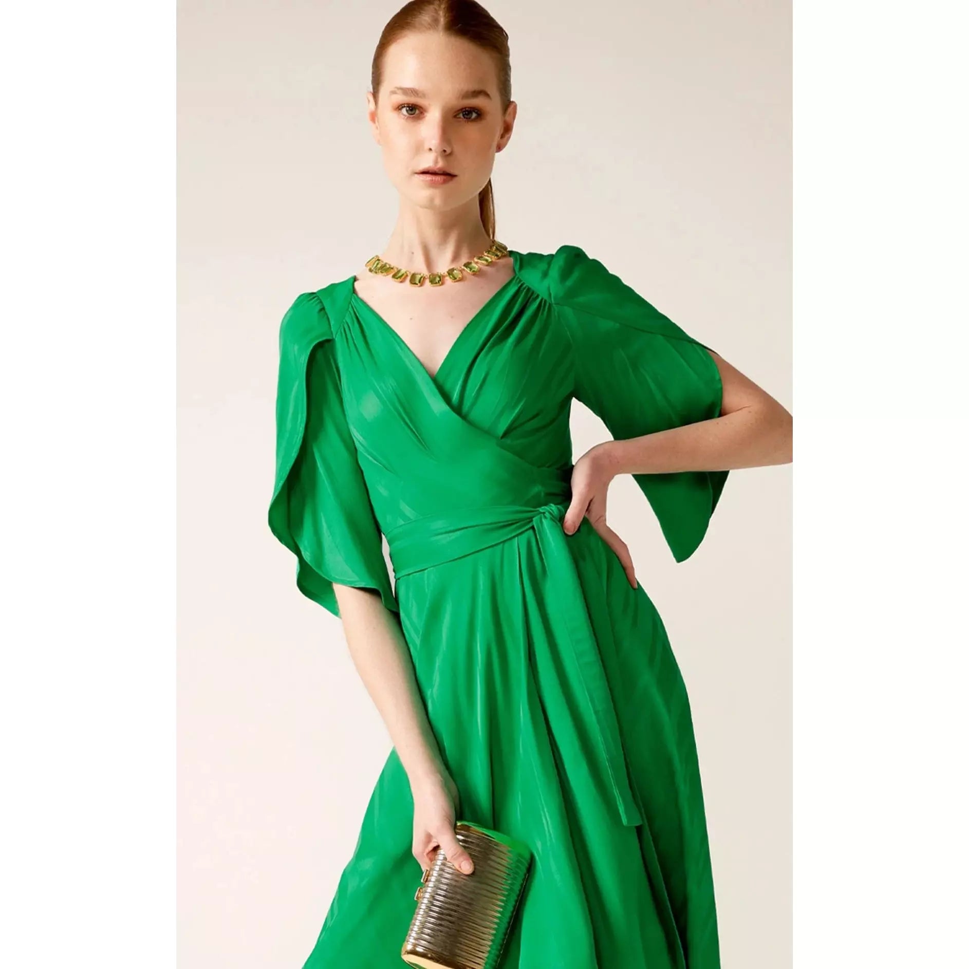 Sacha Drake Hanworth House Wrap Dress Apple Green ChantillyLaceBoutique Sacha Drake Hanworth House Wrap Dress Apple Green ChantillyLaceBoutique